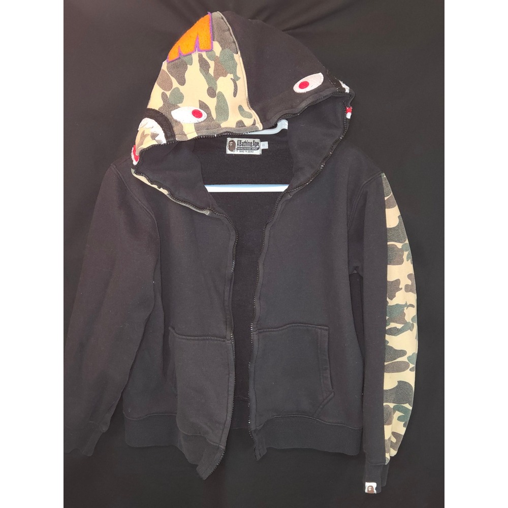 A Bathing Ape Shark‎ Camo Full Zip Hoodie Kids Size S